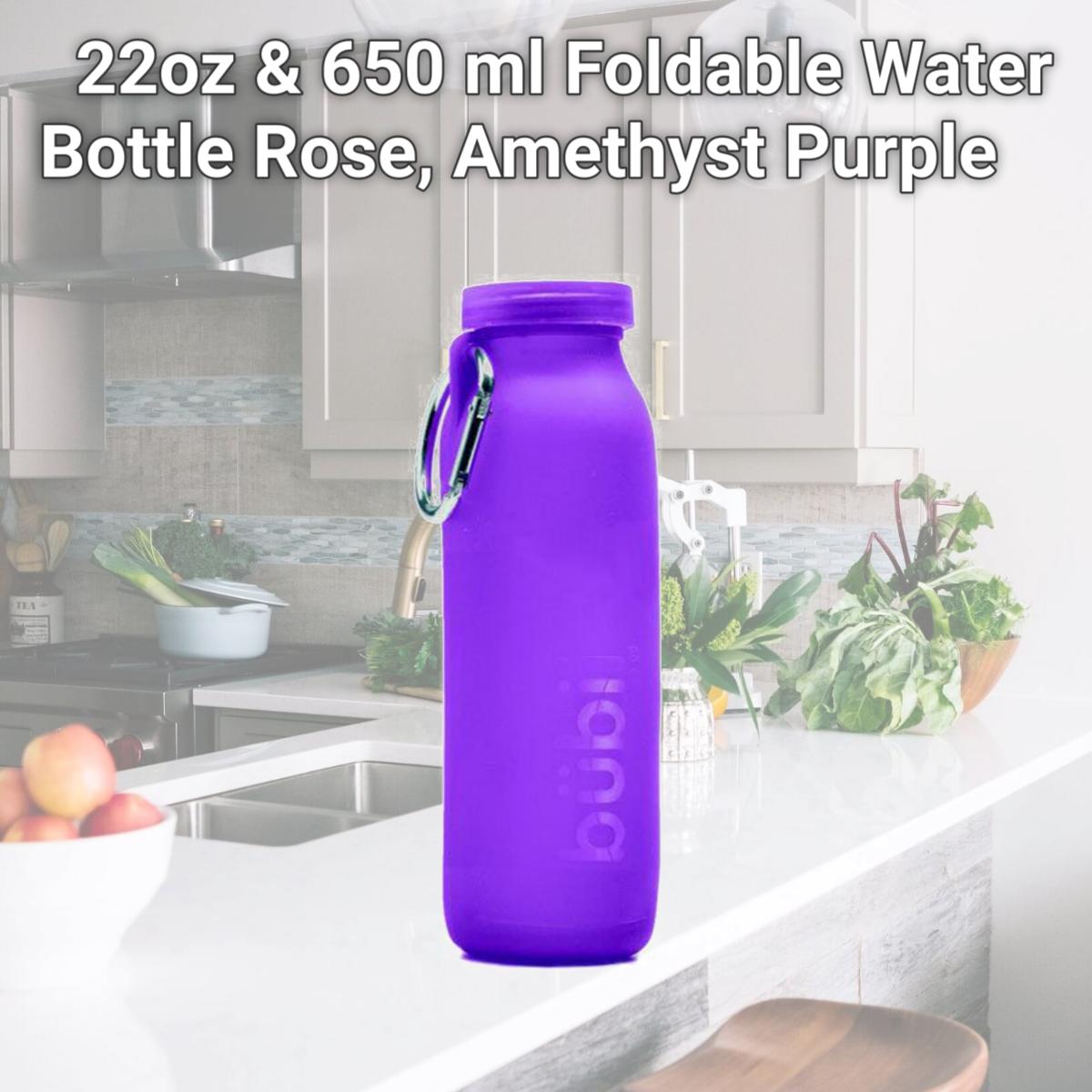 Picture of Bubi Brands BB65AP636 22oz & 650 ml Foldable Water Bottle Rose, Amethyst Purple