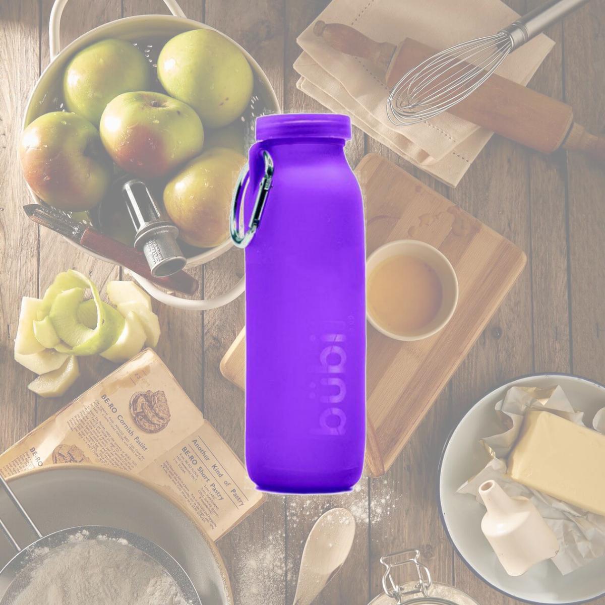 Picture of Bubi Brands BB65AP636 22oz & 650 ml Foldable Water Bottle Rose, Amethyst Purple