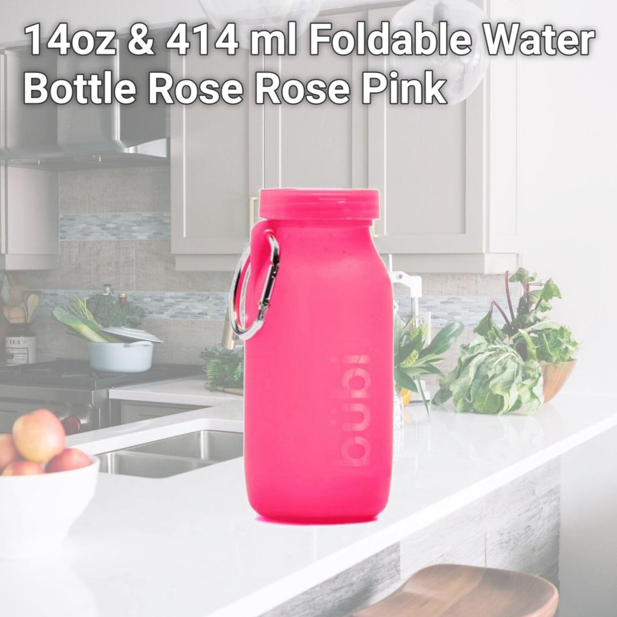 Picture of Bubi Brands BB42RP270 14oz & 414 ml Foldable Water Bottle Rose, Rose Pink