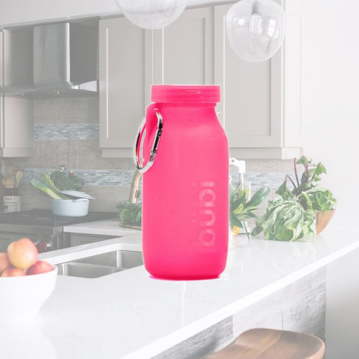 Picture of Bubi Brands BB42RP270 14oz & 414 ml Foldable Water Bottle Rose, Rose Pink