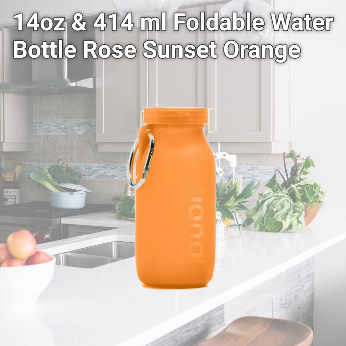 Picture of Bubi Brands BB42SO287 14oz & 414 ml Foldable Water Bottle Rose, Sunset Orange