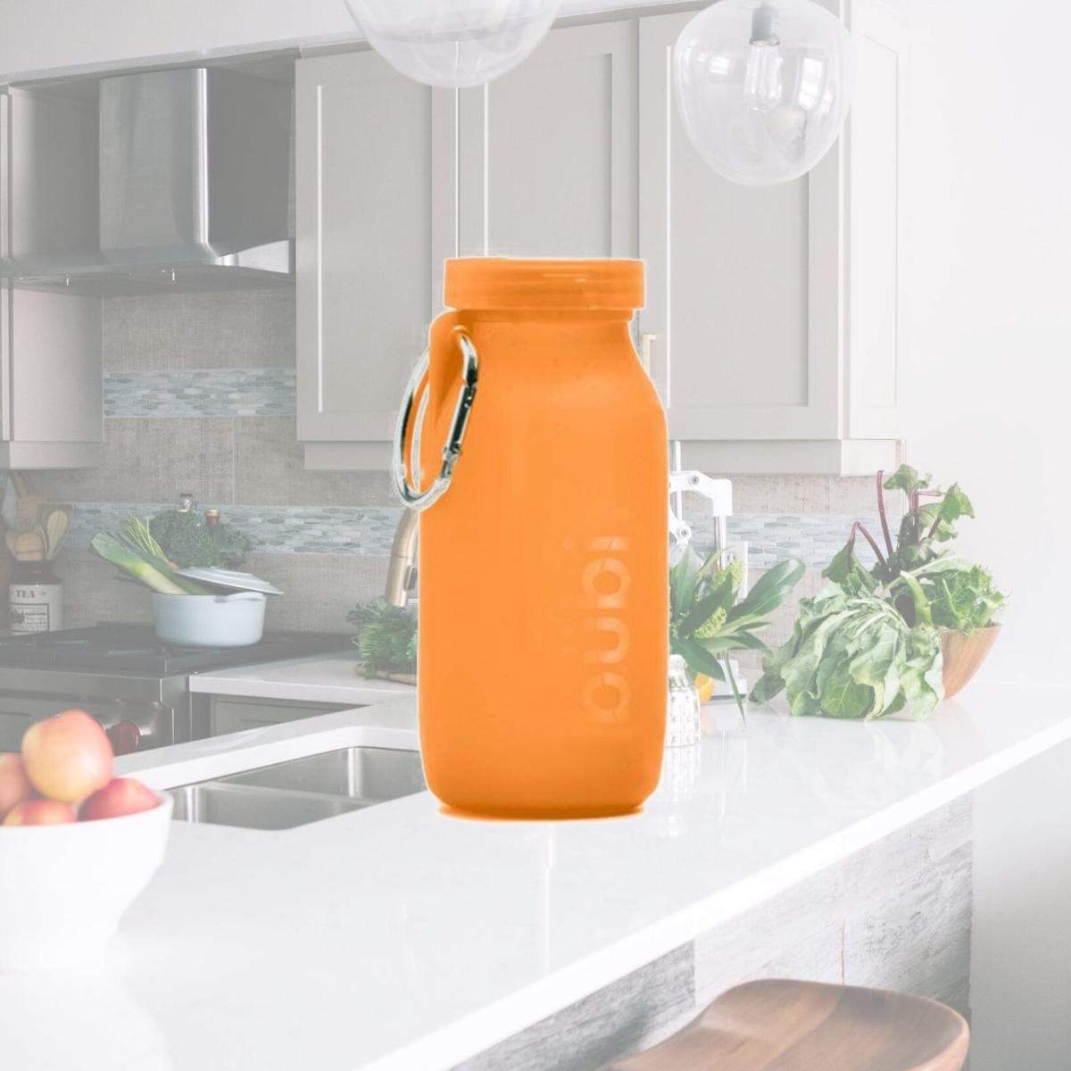 Picture of Bubi Brands BB42SO287 14oz & 414 ml Foldable Water Bottle Rose, Sunset Orange