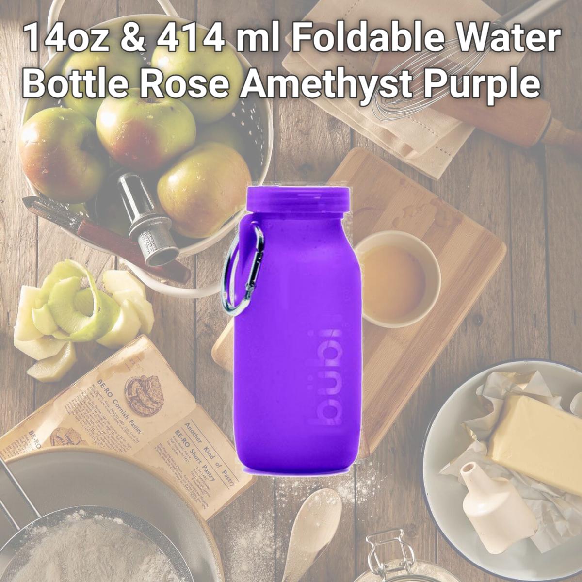 Picture of Bubi Brands BB42AP300 14oz & 414 ml Foldable Water Bottle Rose, Amethyst Purple