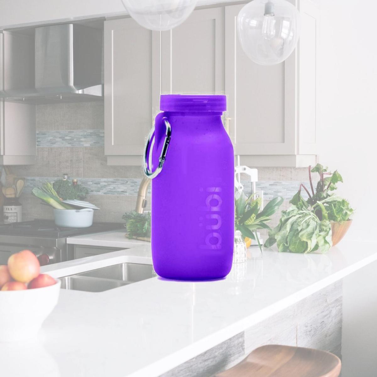 Picture of Bubi Brands BB42AP300 14oz & 414 ml Foldable Water Bottle Rose, Amethyst Purple