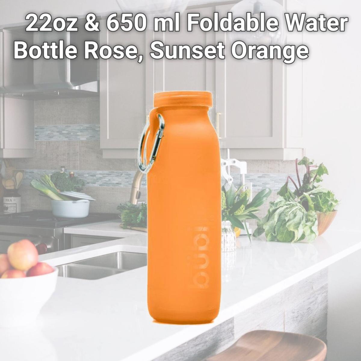 Picture of Bubi Brands BB65SO324 22oz & 650 ml Foldable Water Bottle Rose, Sunset Orange