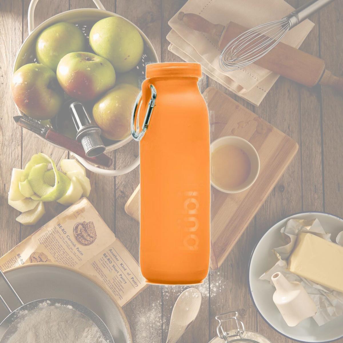 Picture of Bubi Brands BB65SO324 22oz & 650 ml Foldable Water Bottle Rose, Sunset Orange