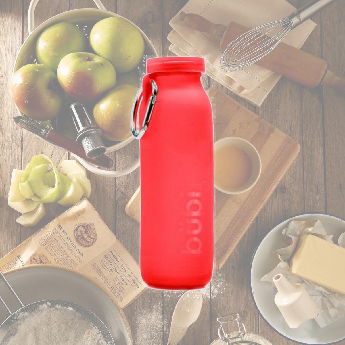Picture of Bubi Brands BB65CR409 22oz & 650 ml Foldable Water Bottle Rose, Crimson Red