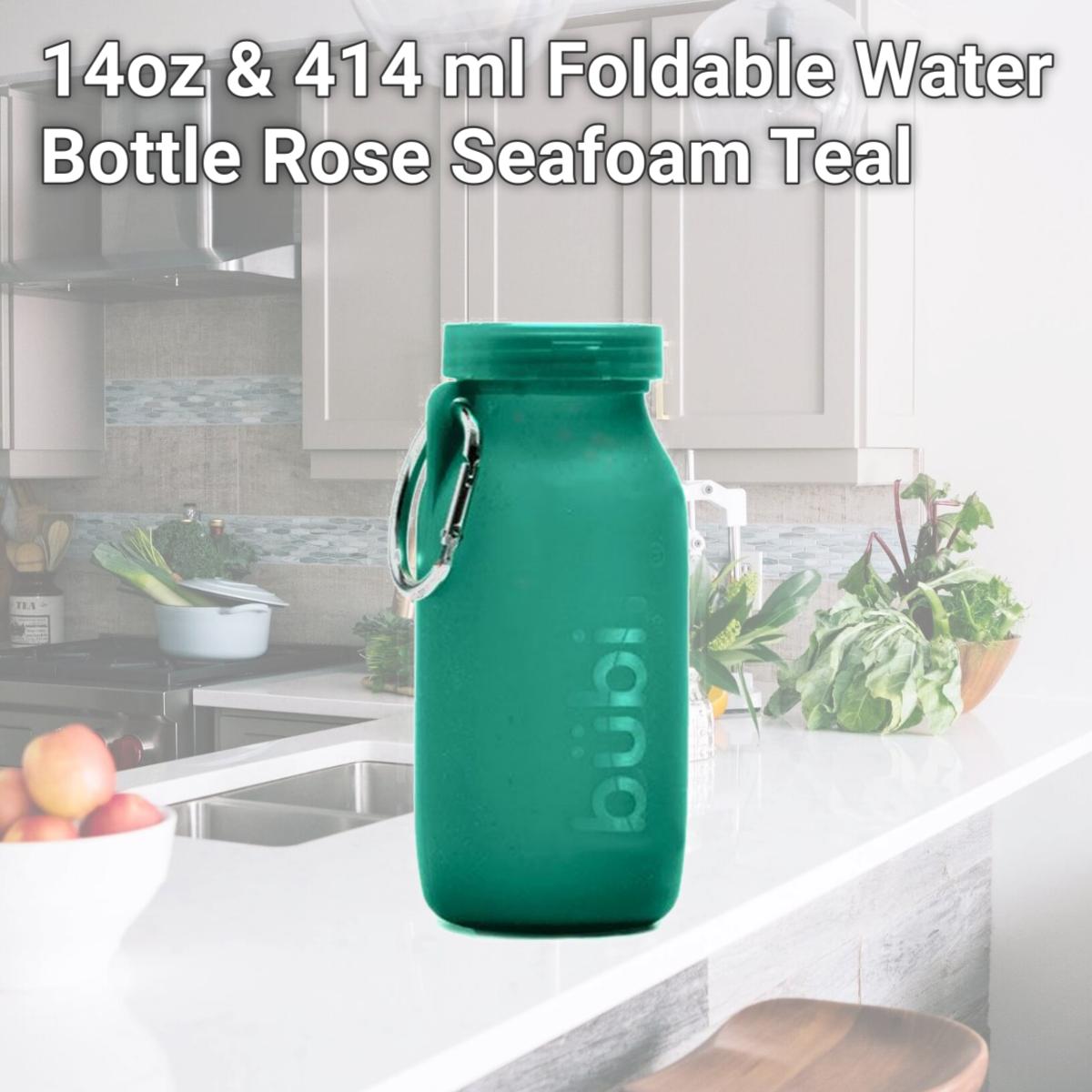 Picture of Bubi Brands BB42ST416 14oz & 414 ml Foldable Water Bottle Rose, Seafoam Teal
