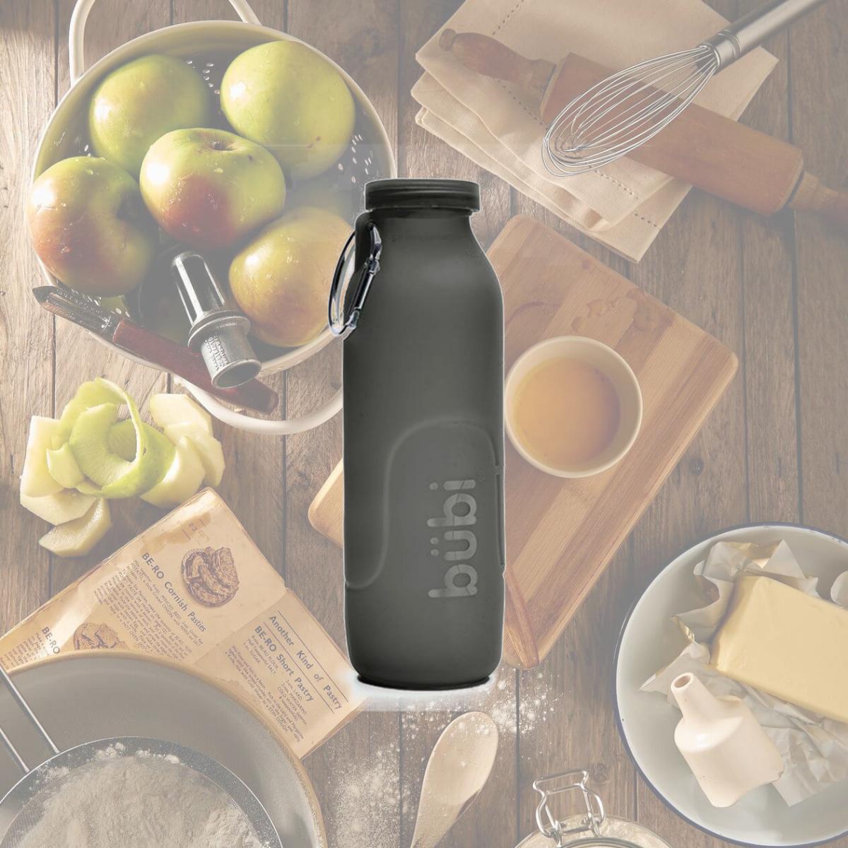 Picture of Bubi Brands BB100GG430 35oz & 1000 ml Foldable Water Bottle Rose, Gunmetal Grey