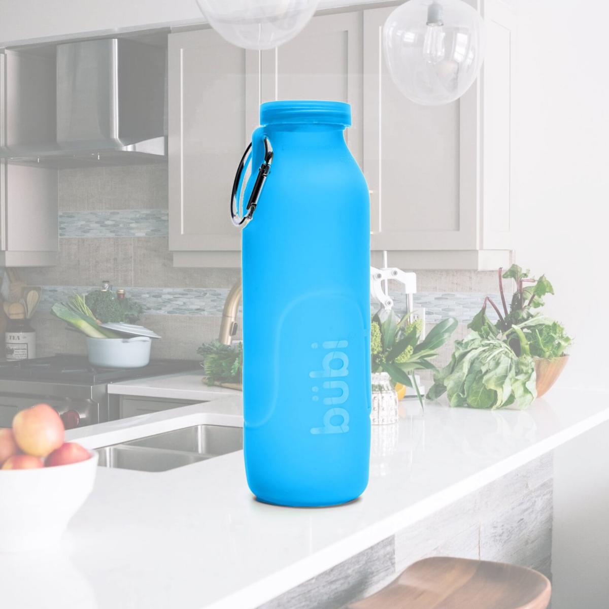 Picture of Bubi Brands BB100PB447 35oz & 1000 ml Foldable Water Bottle Rose, Pacific Blue