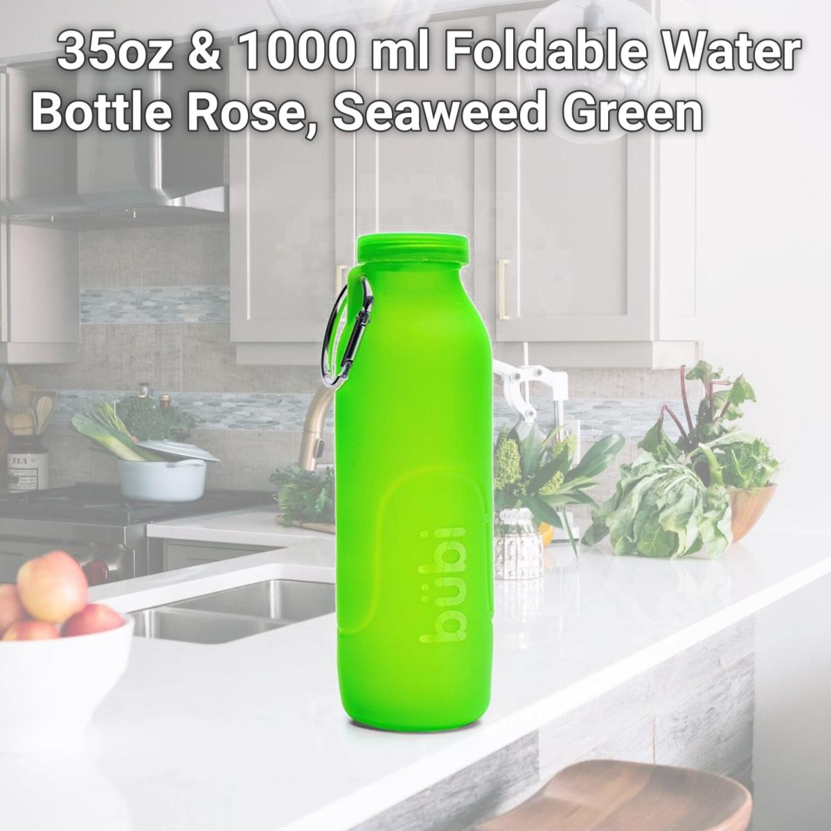 Picture of Bubi Brands BB100SG454 35oz & 1000 ml Foldable Water Bottle Rose, Seaweed Green