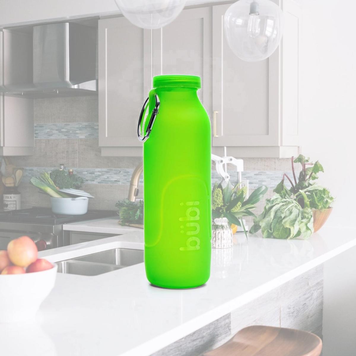 Picture of Bubi Brands BB100SG454 35oz & 1000 ml Foldable Water Bottle Rose, Seaweed Green