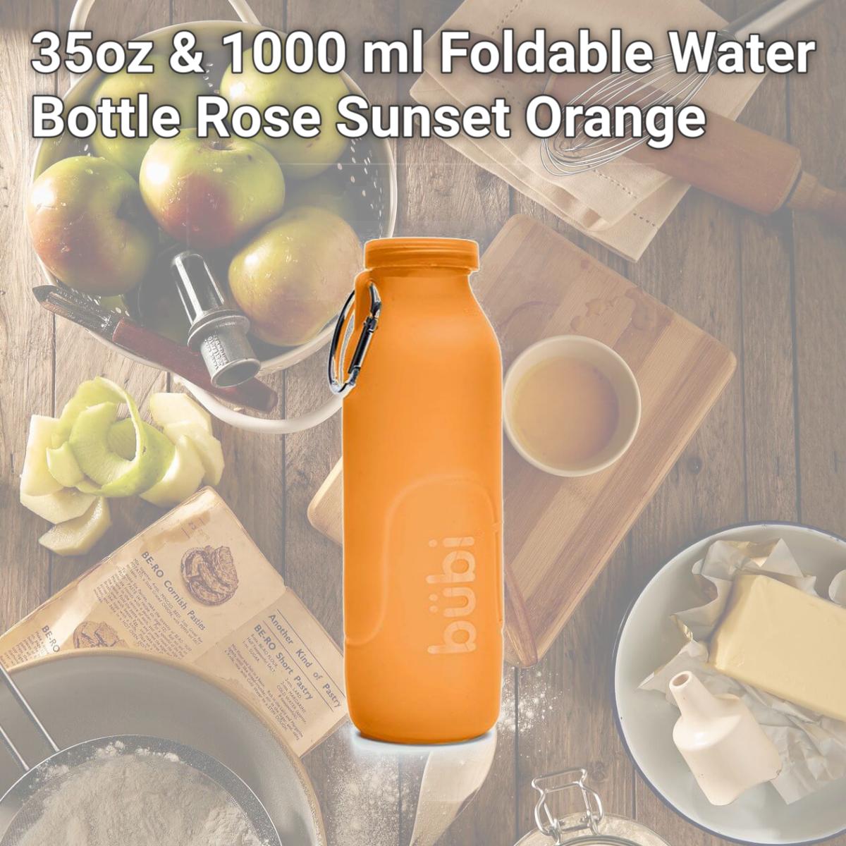 Picture of Bubi Brands BB100SO461 35oz & 1000 ml Foldable Water Bottle Rose, Sunset Orange