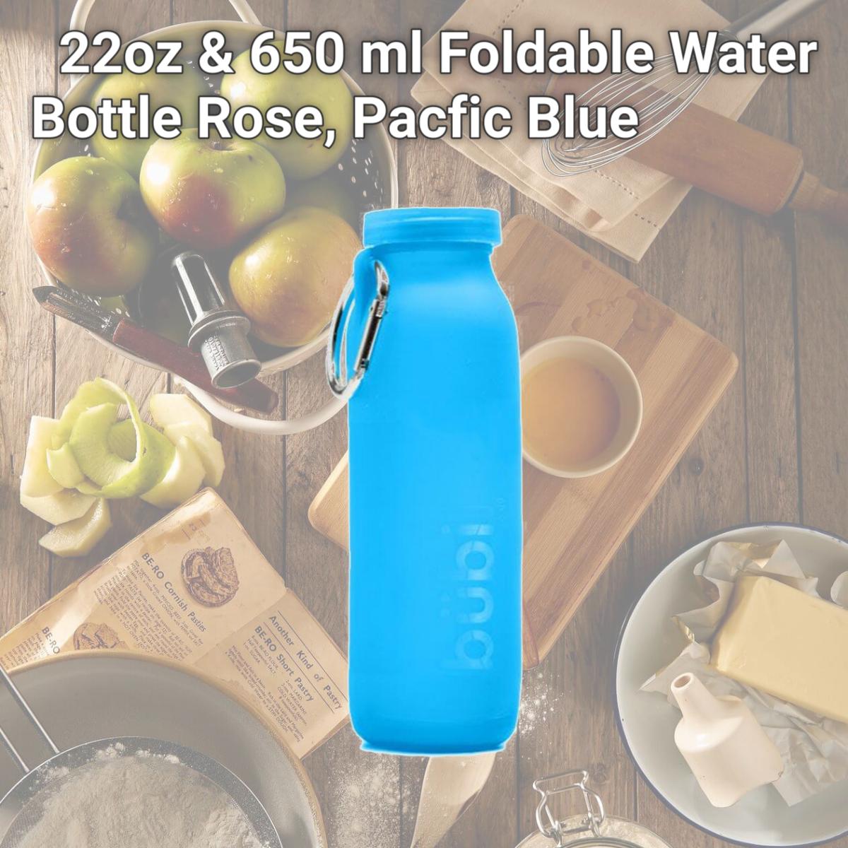 Picture of Bubi Brands BB65PB634 22oz & 650 ml Foldable Water Bottle Rose, Pacfic Blue