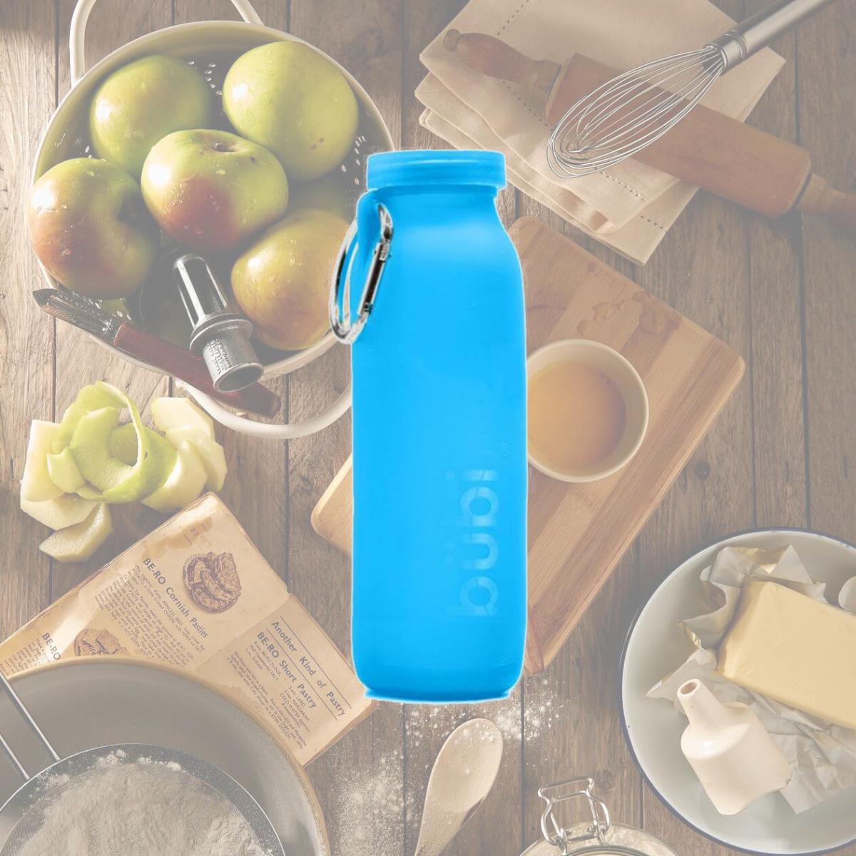 Picture of Bubi Brands BB65PB634 22oz & 650 ml Foldable Water Bottle Rose, Pacfic Blue