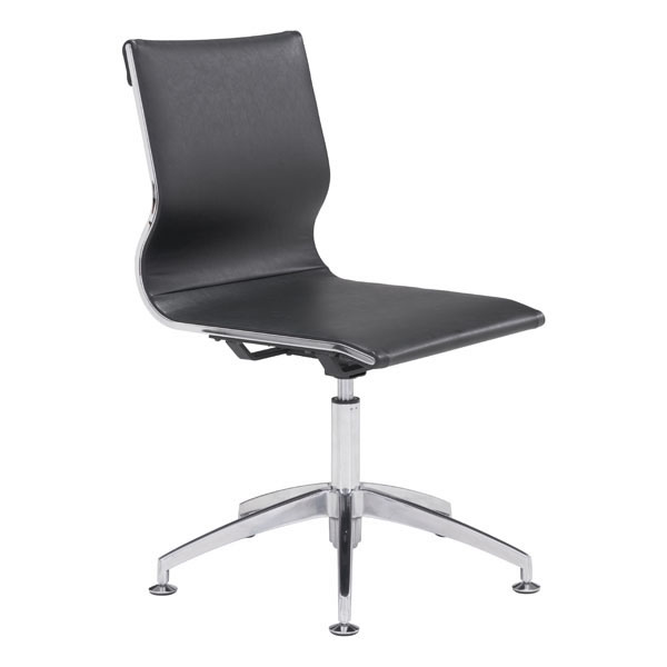 Home Roots Furniture 248828 36 X 26 X 26 In. Leatherette Chromed Stainless Steel Conference Chair - Black