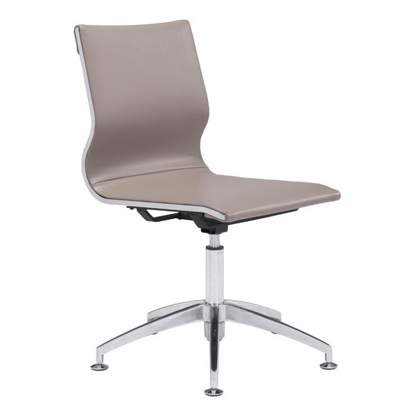 Home Roots Furniture 248830 36 X 26 X 26 In. Leatherette Chromed Stainless Steel Conference Chair - Taupe