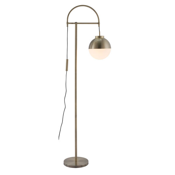 Home Roots Lighting 295015 68.9 X 20.7 X 11 In. Frosted Glass Metal Floor Lamp - White & Brushed Brass