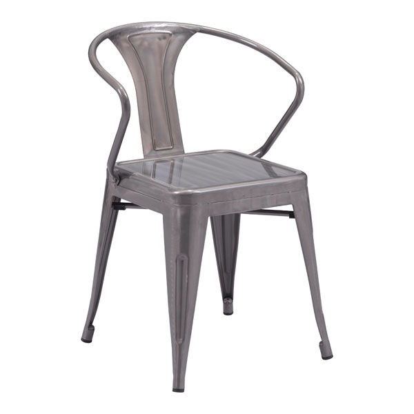 Home Roots Furniture 248925 30.7 X 20 X 20.5 In. Stainless Steel Dining Chair - Gunmetal, Set Of 2