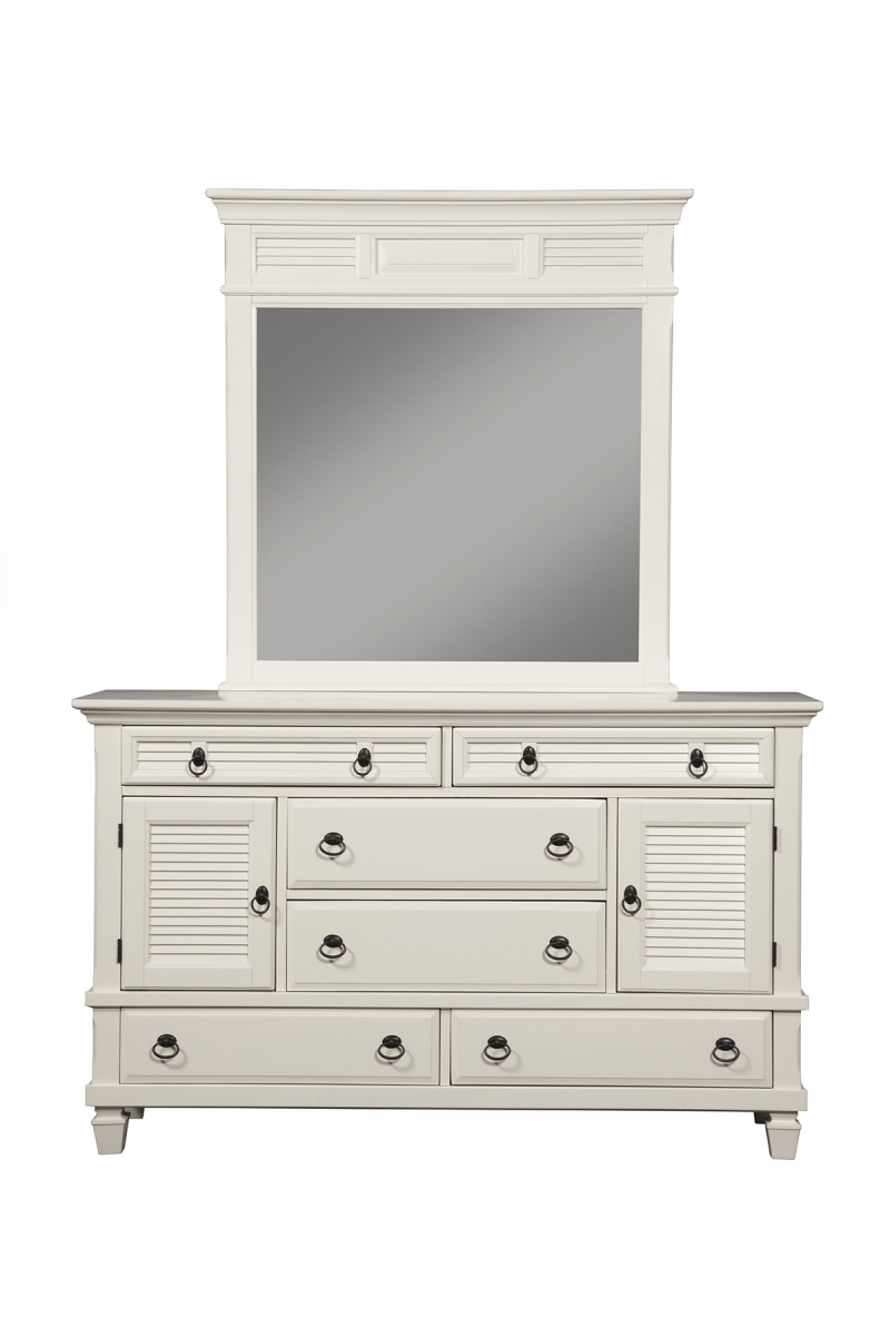 62 in. White Solid Wood Six Drawer Double Dresser