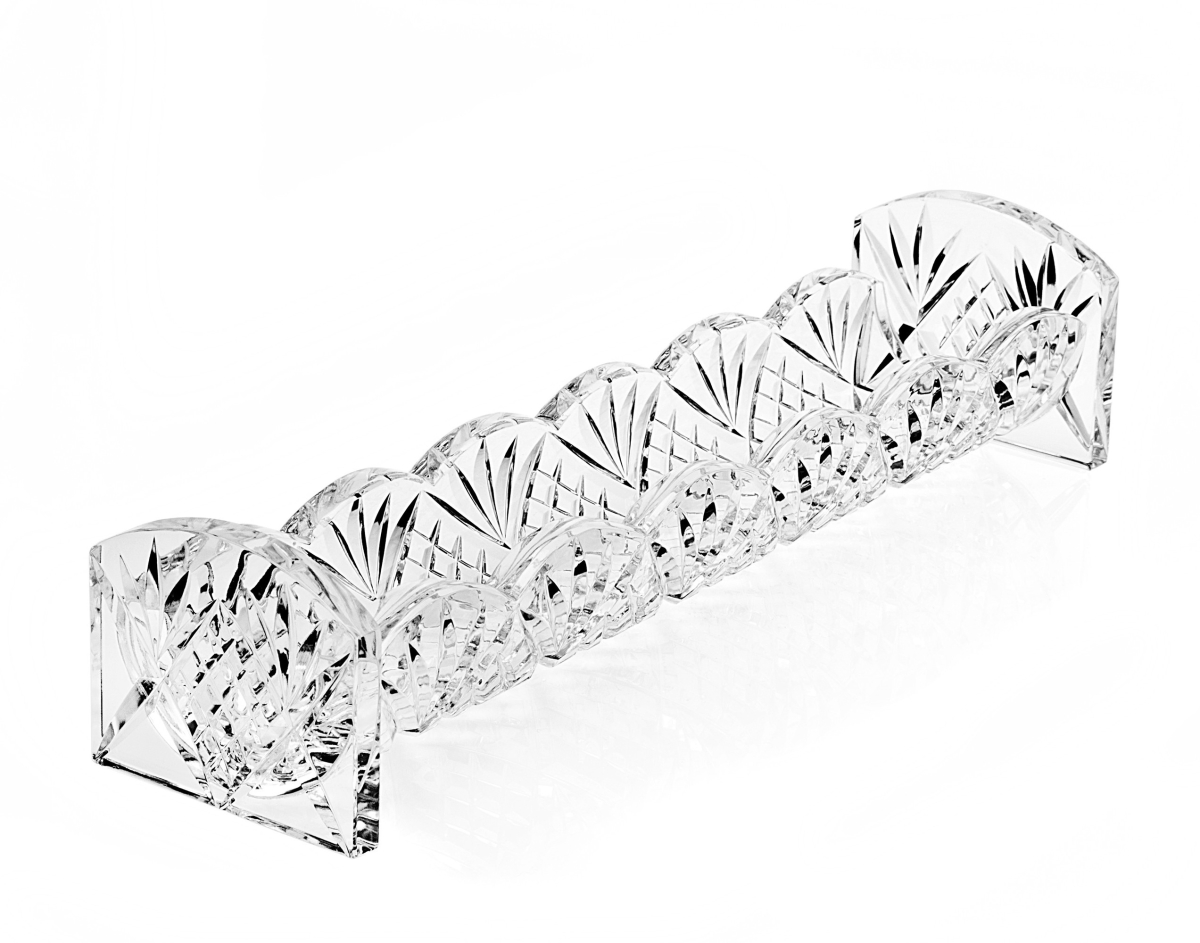 Picture of HomeRoots 517511 10 in. Rectangular Cut Crystal Cracker Tray