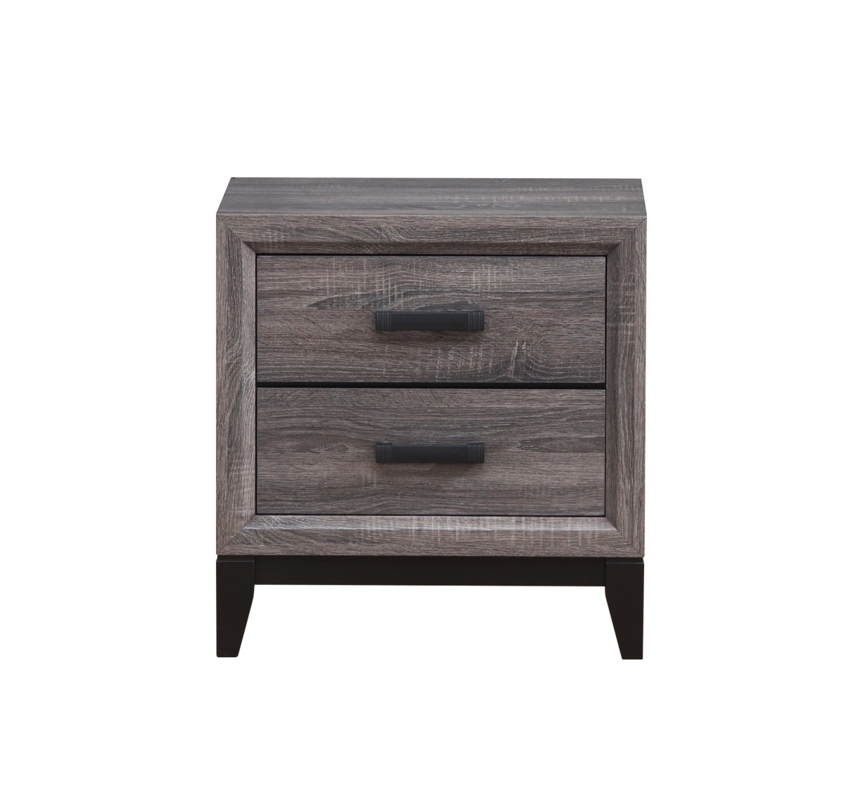 478609 25 in. Grey Two Drawer Nightstand