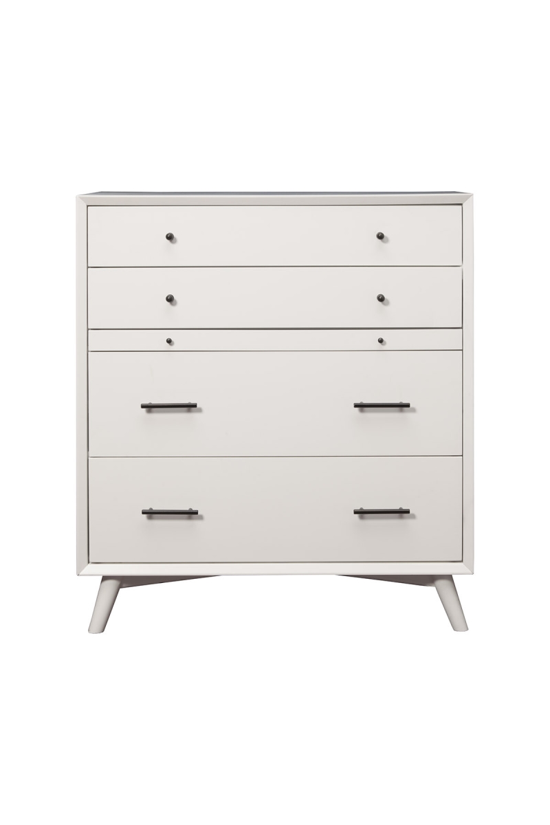 38 in. White Solid Wood Four Drawer Chest