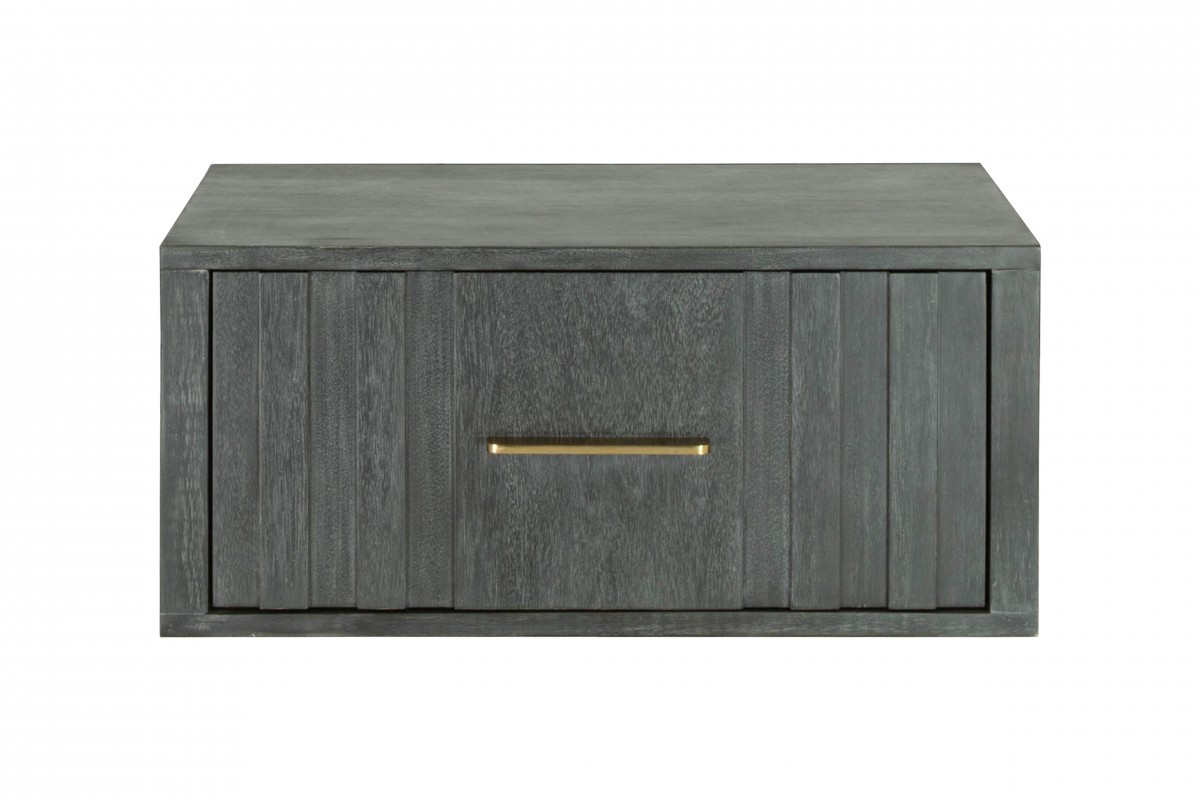 491589 12 in. Gray Low One Drawer Nightstand