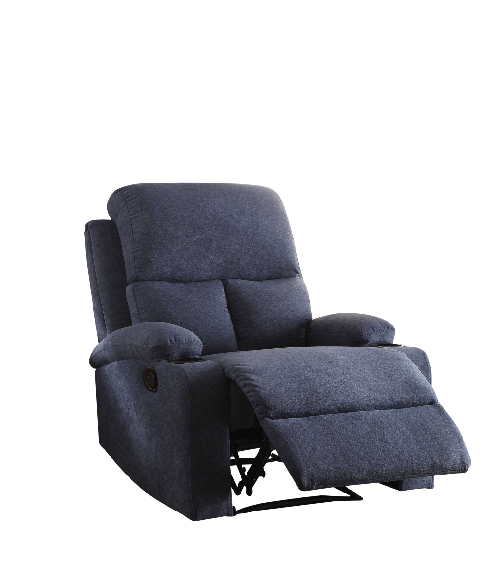 Home Roots Furniture 286181 39 X 32 X 37 In. Linen Fabric & Wood Frame Recliner - Blue