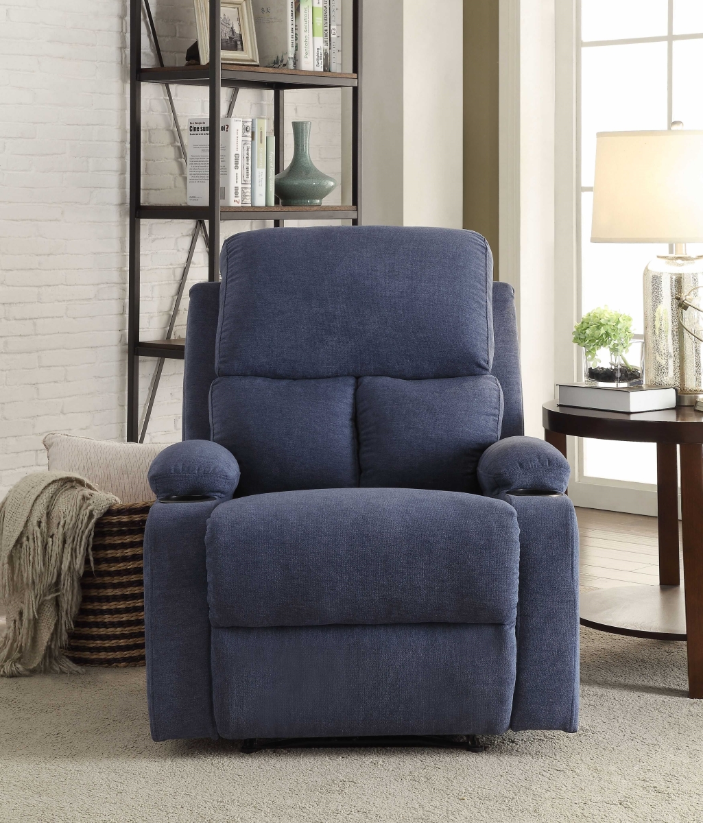 Home Roots Furniture 286182 39 X 32 X 37 In. Linen Fabric & Wood Frame Recliner - Chocolate
