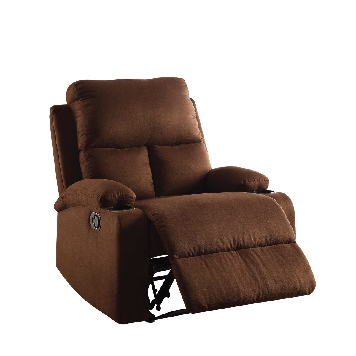 Home Roots Furniture 286185 39 X 32 X 37 In. Microfiber & Wood Frame Recliner - Chocolate