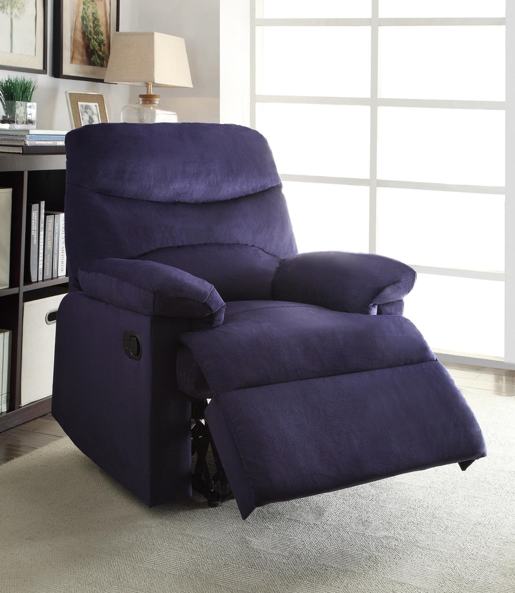 Home Roots Furniture 286519 40 X 35 X 35 In. Woven Fabric & Wood Recliner - Blue