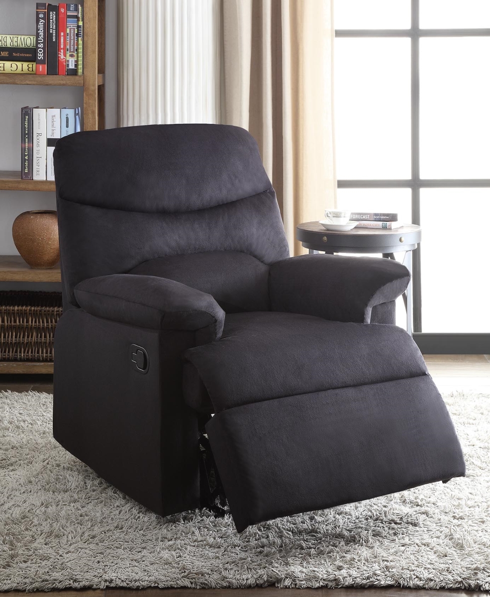 Home Roots Furniture 286520 40 X 35 X 35 In. Woven Fabric & Wood Recliner - Black