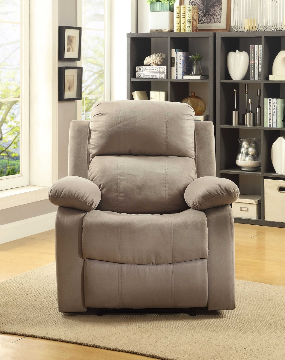 Home Roots Furniture 286176 41 X 36 X 36 In. Microfiber & Wooden Frame Recliner - Olive