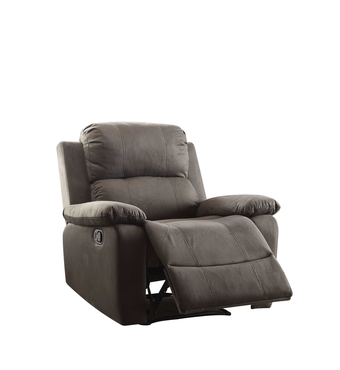 Home Roots Furniture 286177 39 X 38 X 38 In. Polished Microfiber Fabric Recliner - Charcoal