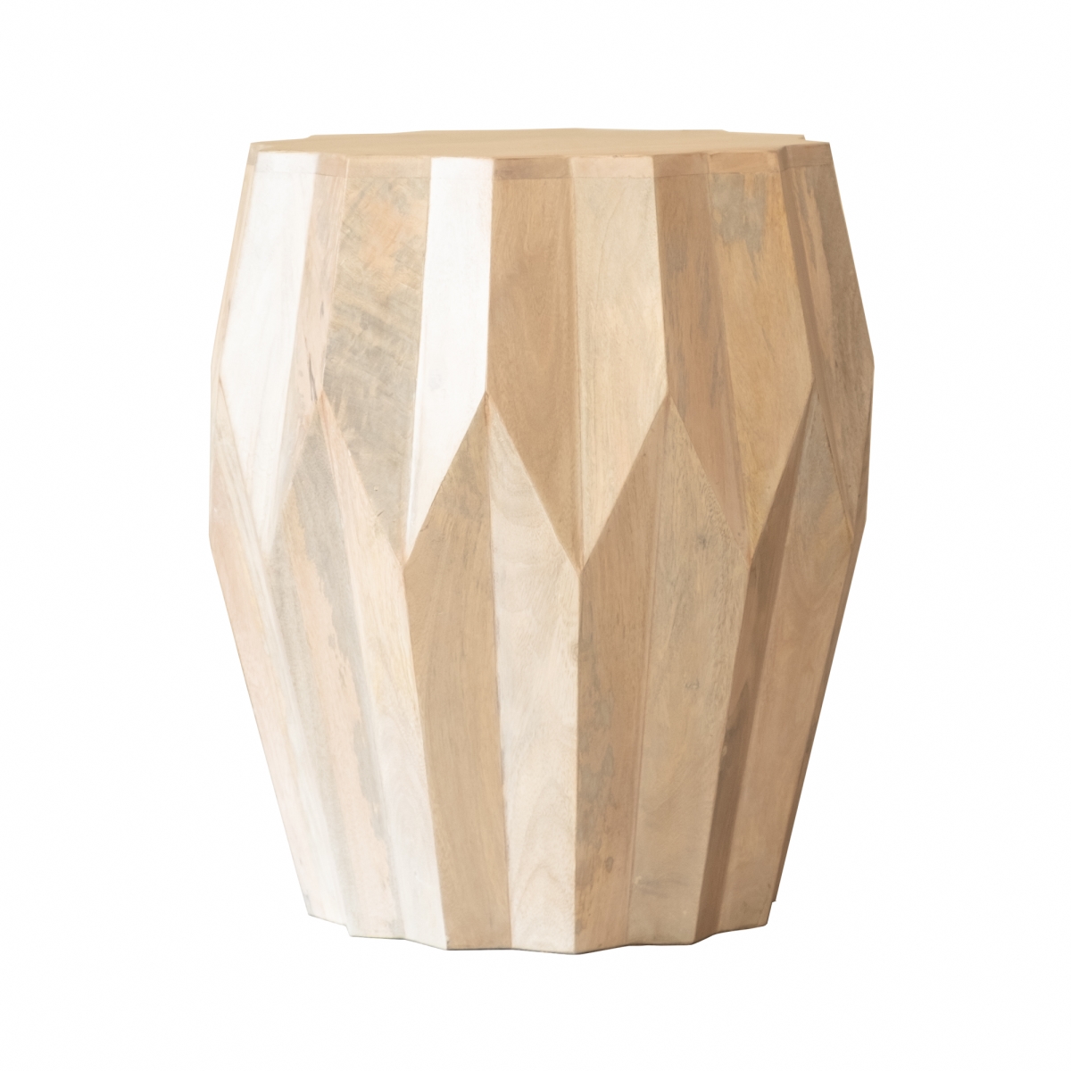 23 in. White Solid Wood Round End Table