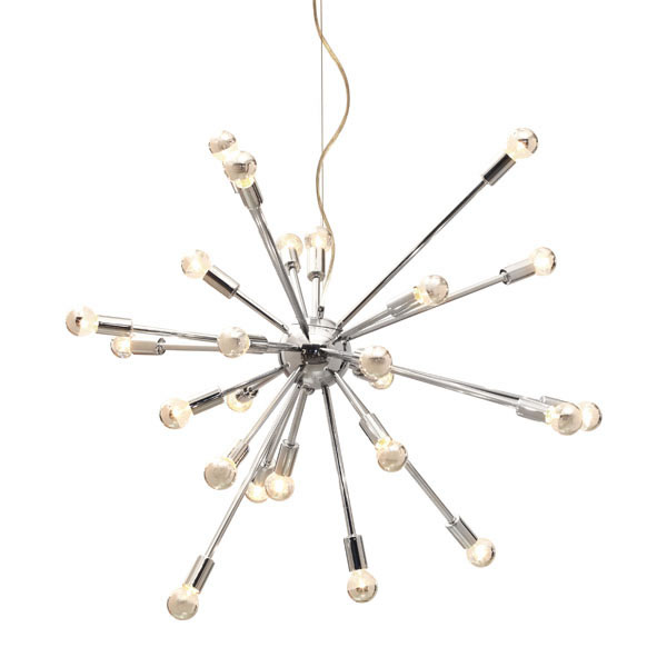 Home Roots Lighting 249351 34 X 39.3 X 39.3 In. Chrome Ceiling Lamp