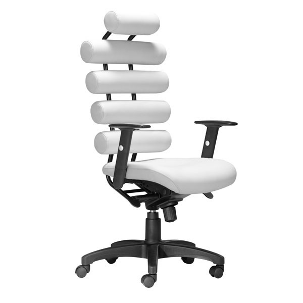 Home Roots Furniture 248963 46-48.5 X 25 X 23.5 In. Leatherette Painted Metal Office Chair - White