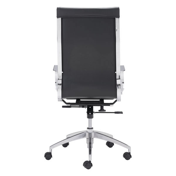 Home Roots Furniture 248822 42.9-45.3 X 27.6 X 27.6 In. Leatherette Chromed Stainless Steel Back Office Chair - Black