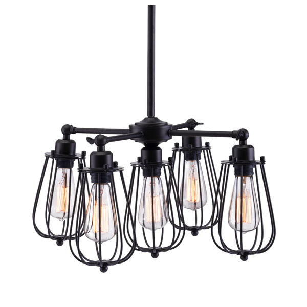 Home Roots Lighting 249442 61.4 X 21.7 X 21.7 In. Metal Ceiling Lamp - Distressed Black