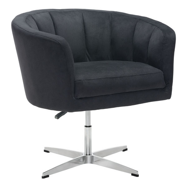 Home Roots Furniture 296317 27.9-31.5 X 32.1 X 26 In. Cashmere Aluminium Occasional Chair - Black