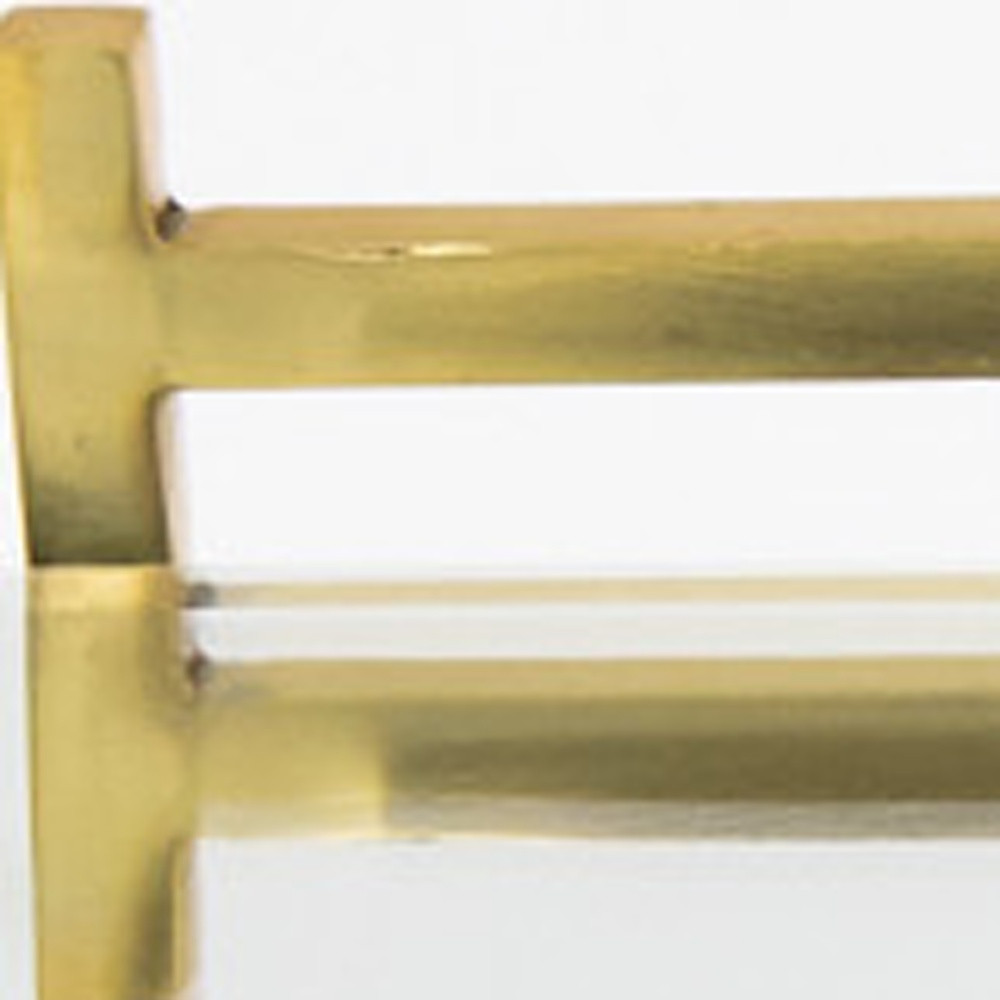 Picture of HomeRoots 517521 16 in. Mirror & Gold Rectangular Glass Vanity Tray