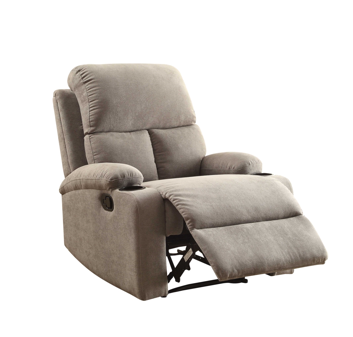 Home Roots Furniture 286183 39 X 32 X 37 In. Linen Fabric & Wood Frame Recliner - Gray