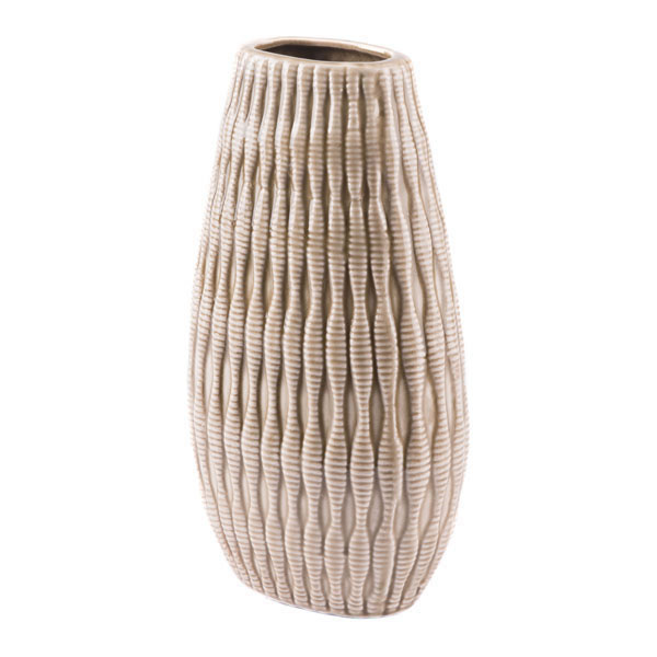 Home Roots Decor 295174 13.4 X 7.3 X 3.9 In. Ceramic Vase Set - Taupe
