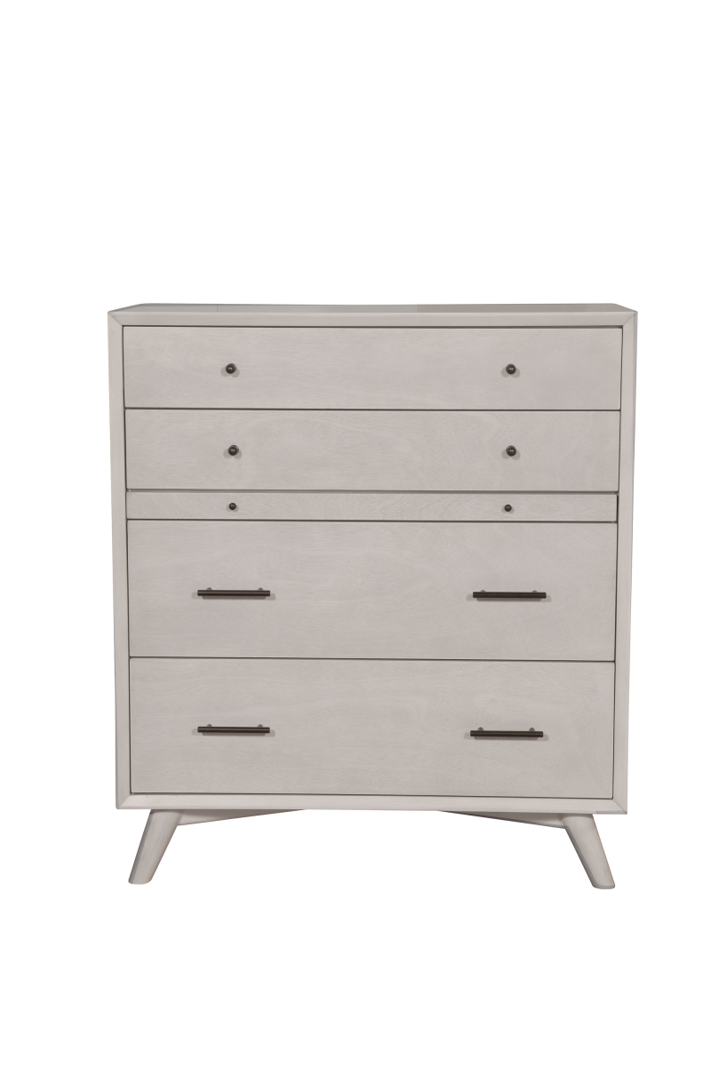 524145 38 in. Solid Wood Four Drawer Chest, Gray