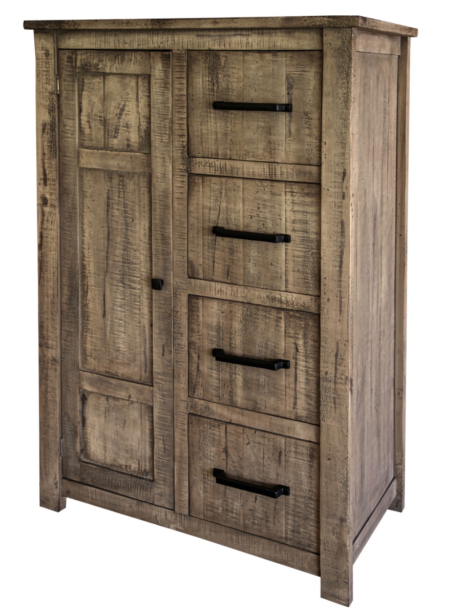 37 in. Solid Wood Four Drawer Chest, Brown