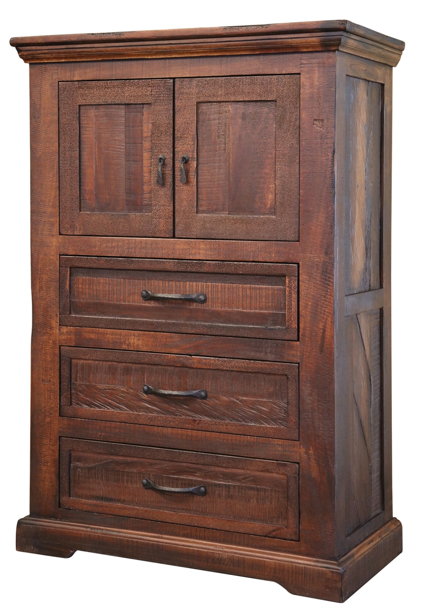 37 in. Solid Wood Three Drawer Chest, Brown