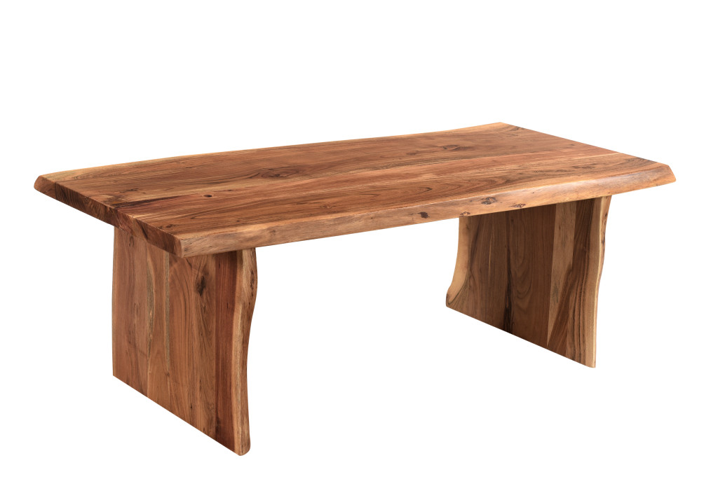 51 in. Solid Wood Rectangular Coffee Table, Brown