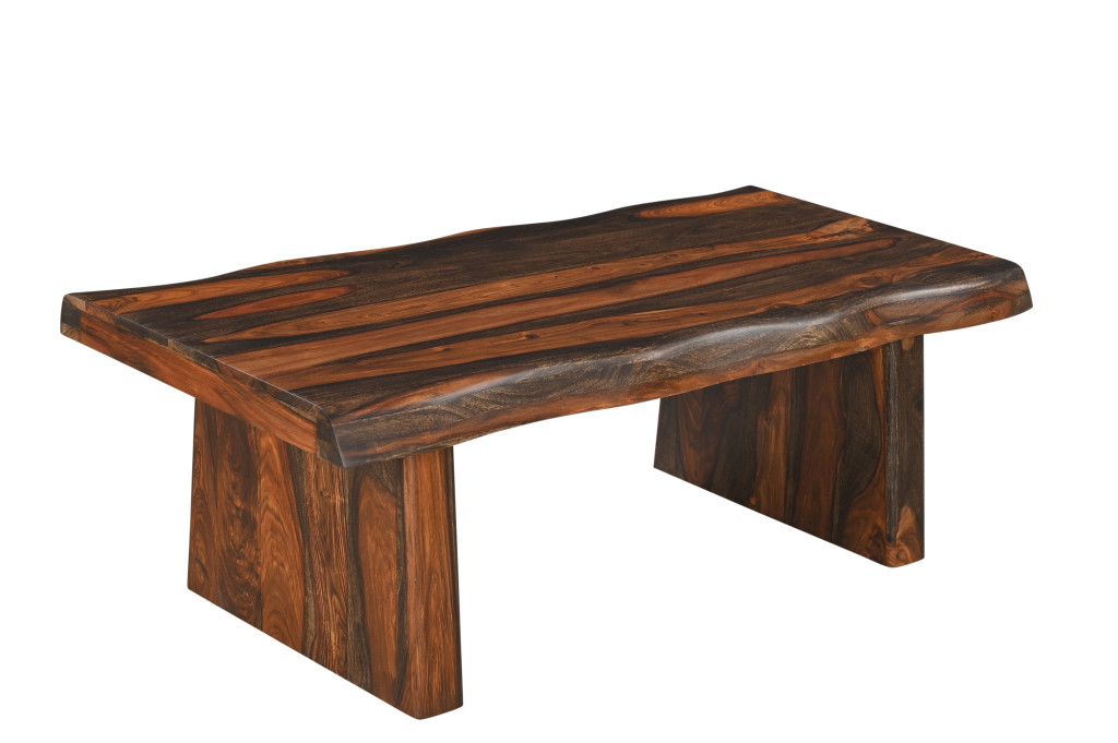 521933 51 in. Solid Wood Rectangular Coffee Table, Dark Brown