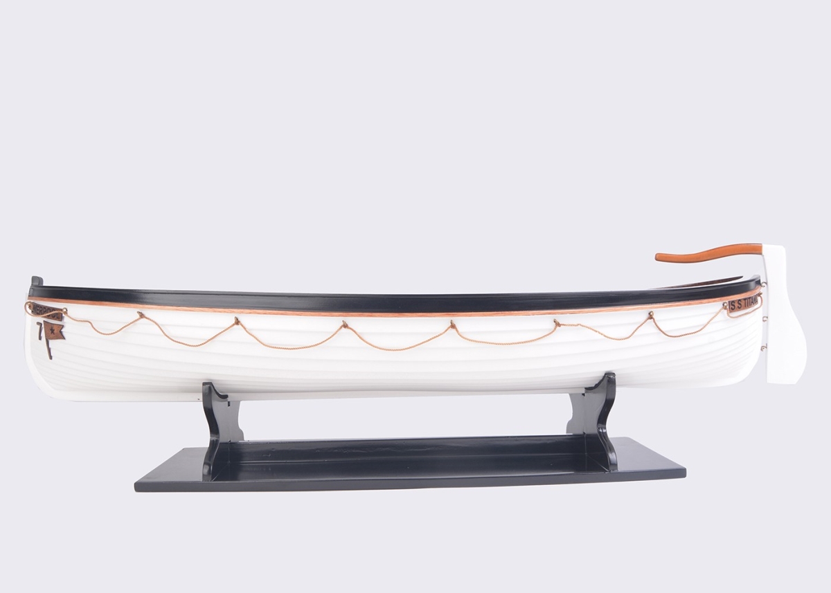 401896 6 in. RMS Titanic Lifeboat Hand Painted Decorative Boat, Brown & White